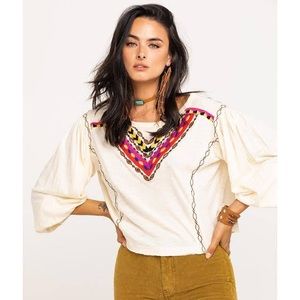 Free People embroidered crop top